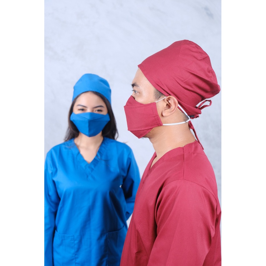 Baju Ok Oka Lengan Panjang American Drill | Scrub Ok Baju Jaga Perawat Dokter Petugas Medis