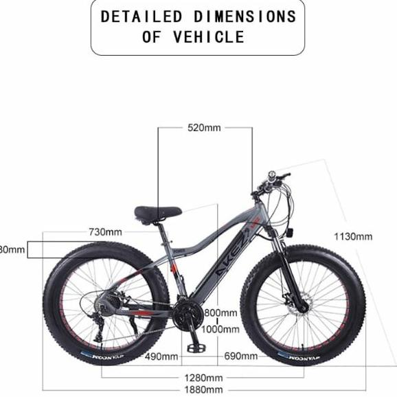 Sepeda Listrik Ban Besar Akez 750W 48V 10Ah / Fat Tire E-Bike