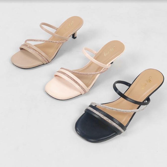 BBS MSW 03 Sandal High Heels Open Toe Wanita Slanted Rope Terbaru Import