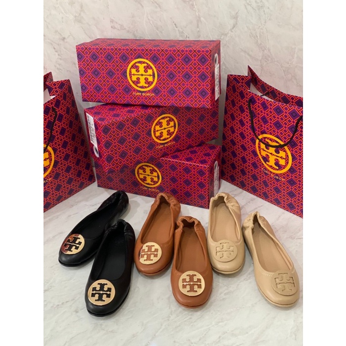 SEPATU WANITA TORY BURCH - FLAT SHOES PREMIUM IMPORT 01 - BLACK, 35