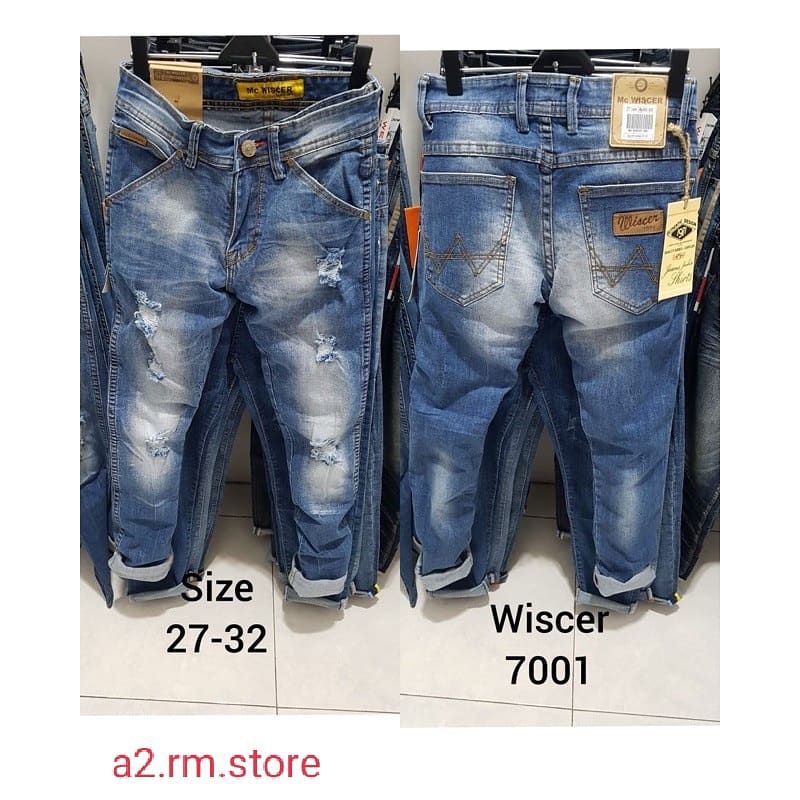 celana jeans  panjang pria sobek /wiscer panjang