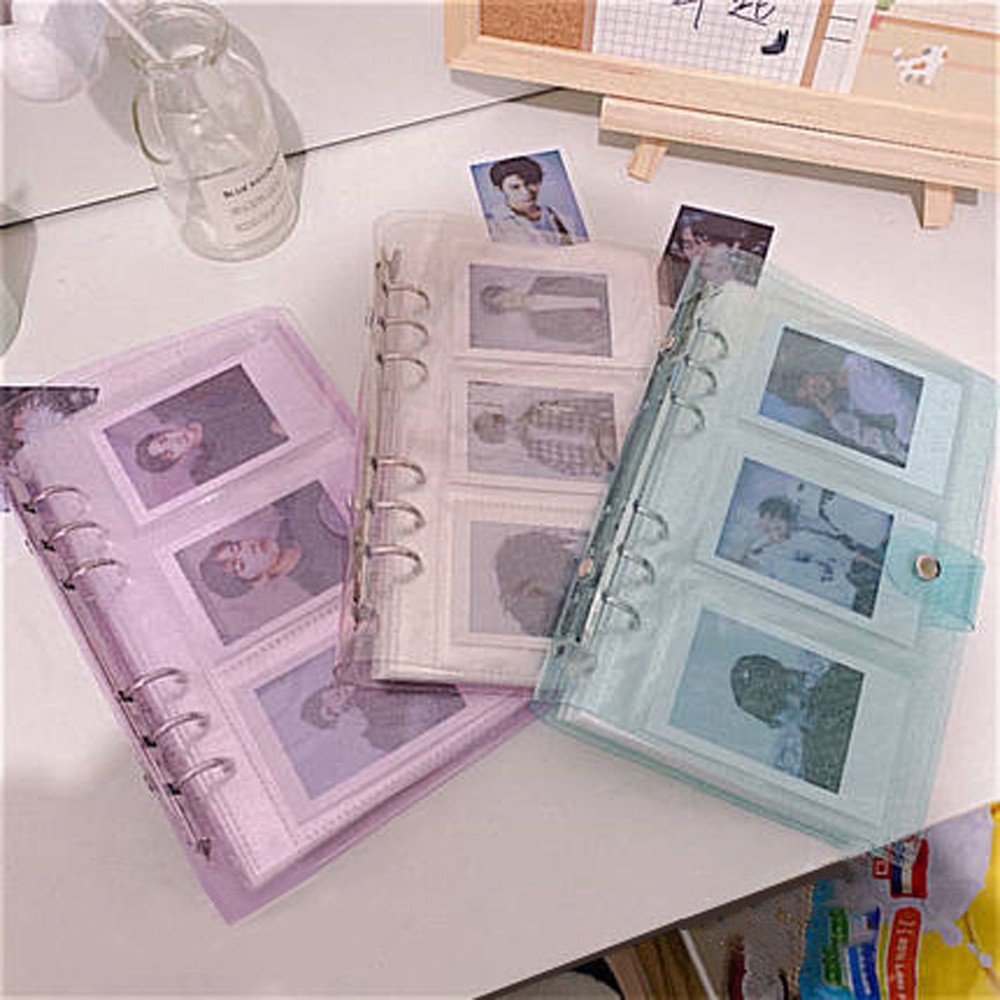 ELEGANT 3inch Instax Album Jelly Color Picture Case Photo frame Photography Loose Leaf Binder Binders Albums Card Holder Polaroid Album 150 Pockets Photo Album