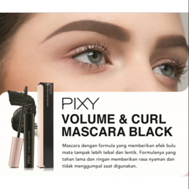 Pixy Volume &amp; Curl Waterproof Mascara Black