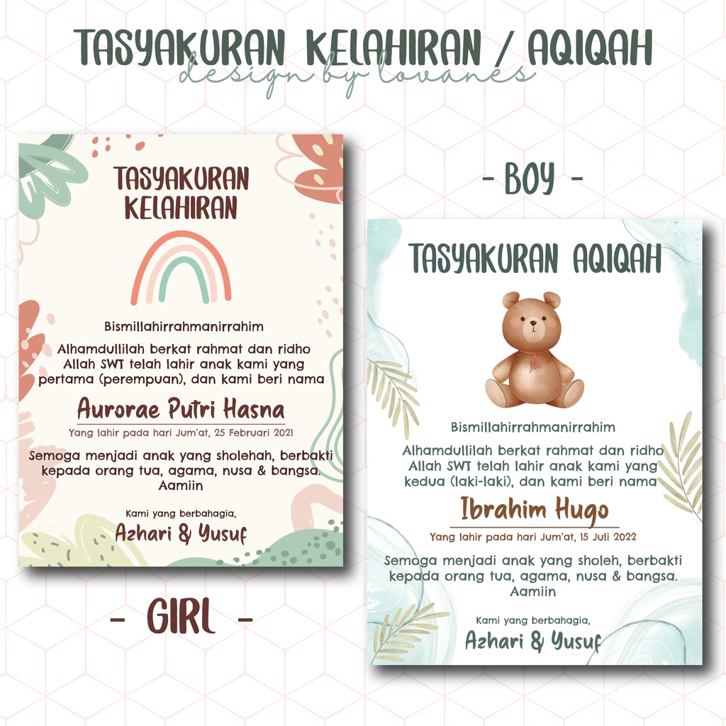 

Stiker Label Aqiqah / Aqiqah Sticker / Stiker Kelahiran (Stiker & Kartu) part 2