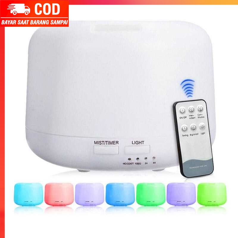 (100% BARANG ORI) Taffware Humidifier Aromatherapy + 7 LED + Remote Control - HUMI H24