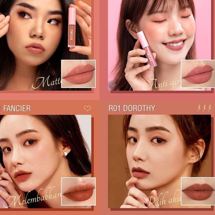 Grosiran Murah PINKFLASH L01 Ohmykiss Lipstick Matte Pelembab Bibir Cair