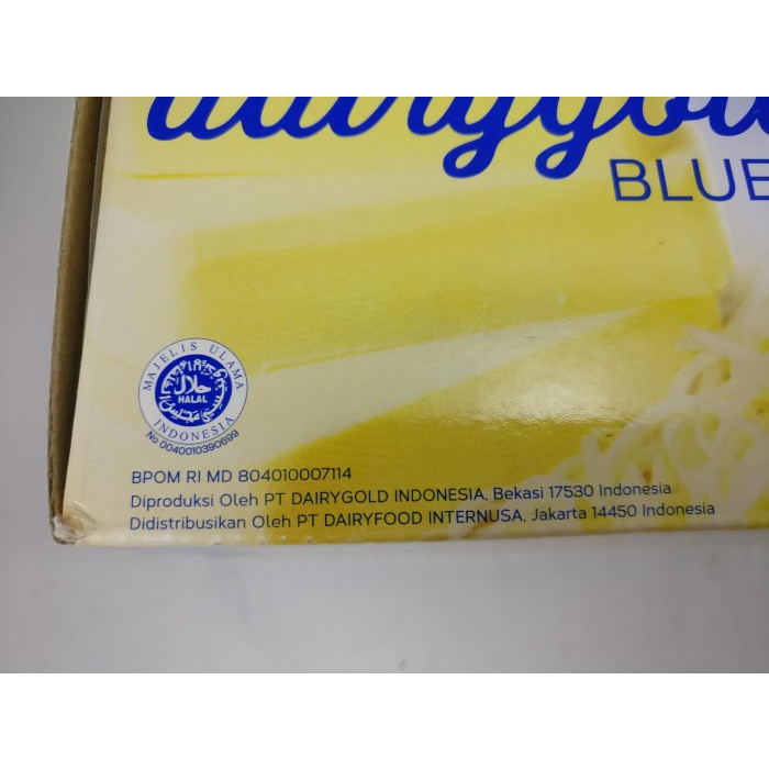 

Keju- Keju / Cheese Cheddar Dairygold / Dairy Gold Blue 2 Kg Keju Parut Enak -Keju.