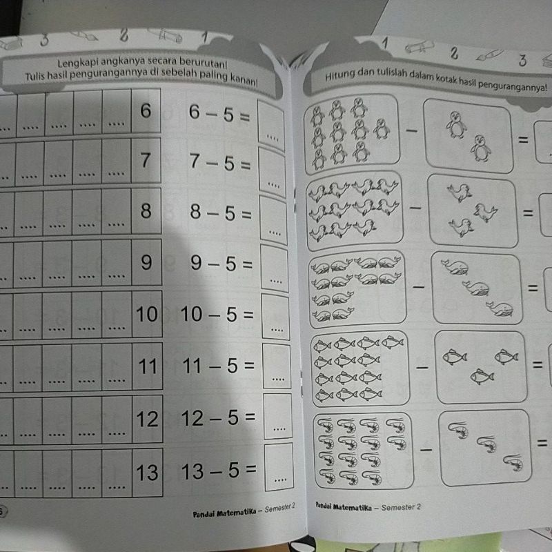 ORI satu paket buku pandai matematika untuk TK semester 1 dan 2 penerbit bintang pendidikan