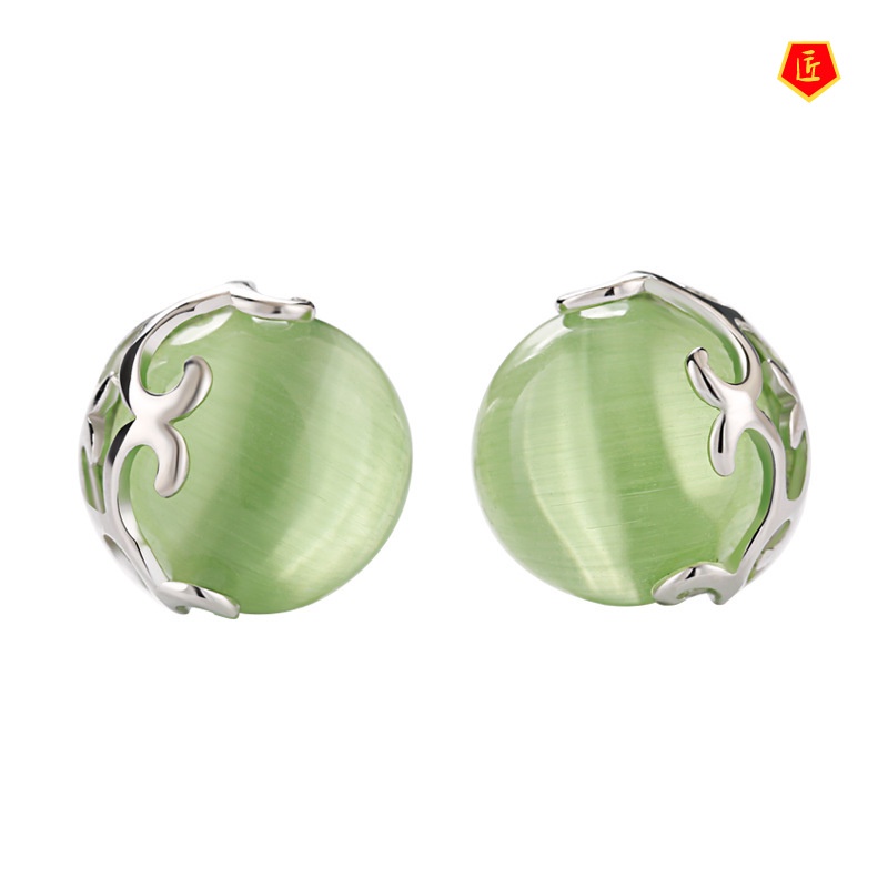 [Ready Stock]Elegant Opal Hollow Pattern Earrings