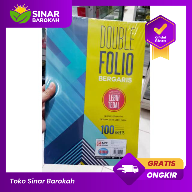 

1pak Kertas double folio bergaris 100 sheets