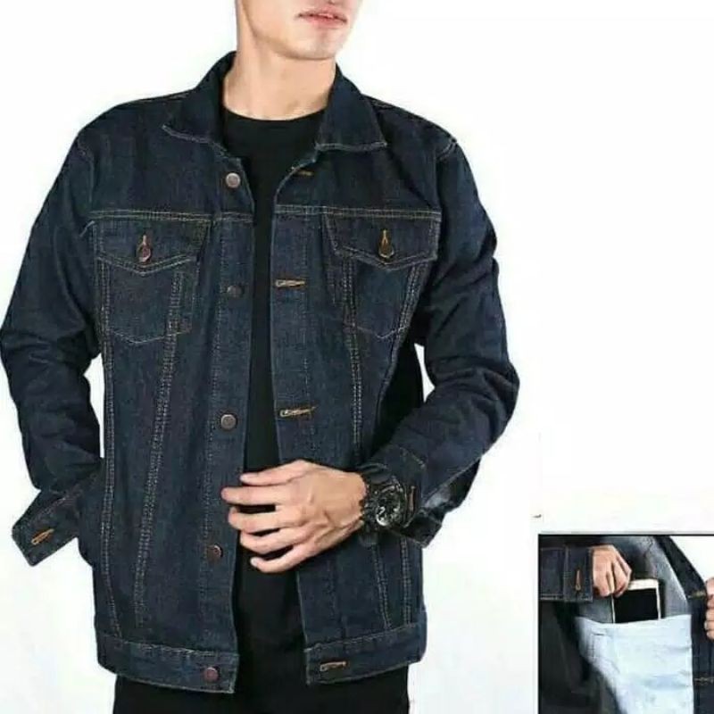 CUCI GUDANG!!!JAKET JEANS POLOS PRIA-JEANS DENIM-JEANS COWOK-JAKET JEANS GAMBAR-JAKET LEVI-GARMENT