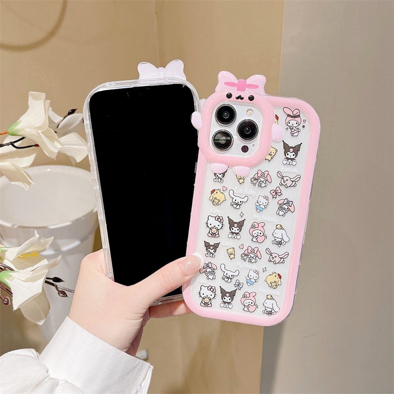 Case Pelindung Lensa Shockproof Motif Kartun Monster Kecil Untuk iPhone 14 13 12 11 Pro Max X Xr Xs Max 7 8 6 6s Plus SE 2020