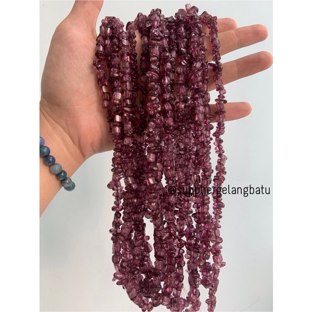 kerikil Batu MAROON QUARTZ kuarsa marun 1cm kilap renteng aksesoris