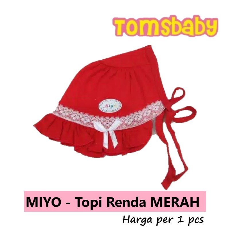 MIYO 1pcs Topi Renda MERAH