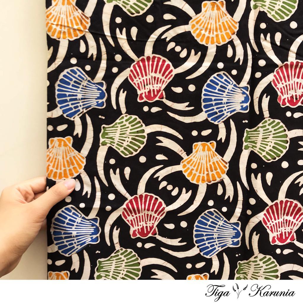 Kain Batik Cap 100% Handmade Motif Kerang Colet Warna Warni | Shopee