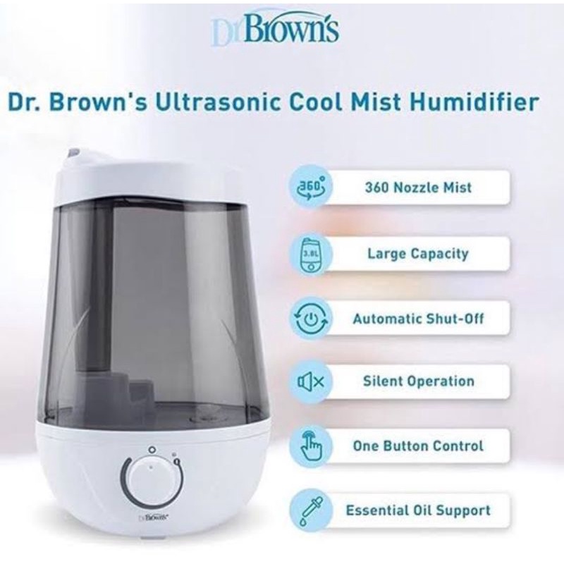 Dr Brown's Ultrasonic Cool Mist Humidifier - Dr Brown Pelembab Udara - Dr.Brown Uap Udara