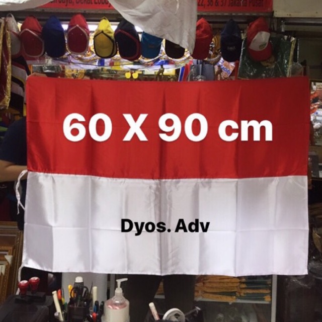Bendera merah putih satin 60x90cm