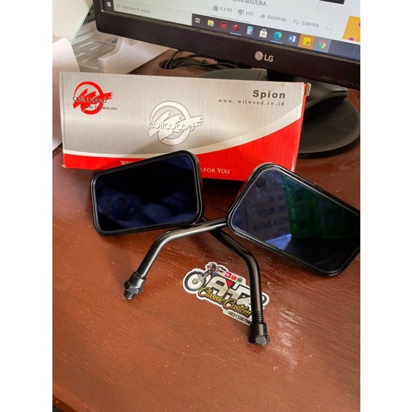 Spion Kotak stell Hitam Wilwood premium