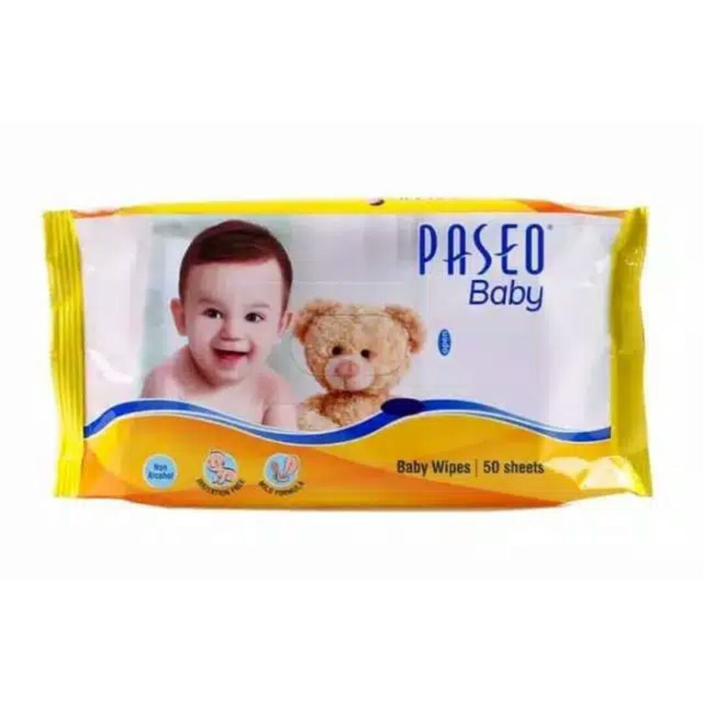 TISU BASAH PASEO BABY WIPES 50 SHET