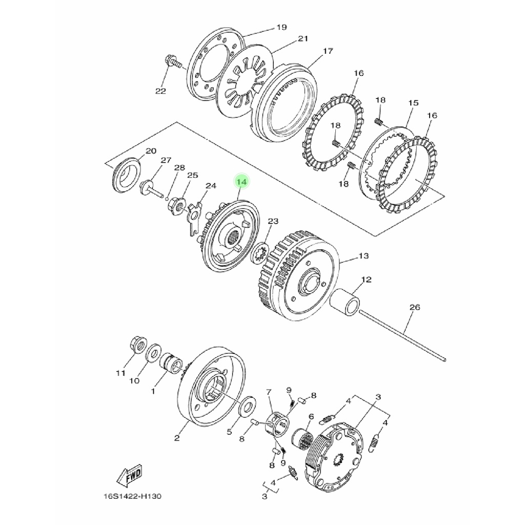 BOSS CLUTCH KAKI 6 DUDUKAN KEPALA RUMAH KAMPAS KOPLING VEGA ZR 2009 JUPITER Z NEW 115 ROBOT 2010 ORIGINAL YGP 5D9-E6371-00