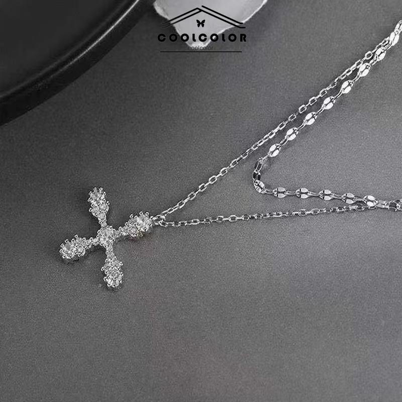 COD ❤️Kalung Titanium Pria Wanita Anti Karat Dan Tidak Luntur Kalung Liontin Bentuk Segitiga Geometris Kalung Baja Gaya Hip Hop Unisex Fashion Murah Hadiah Ulang Tahun COD