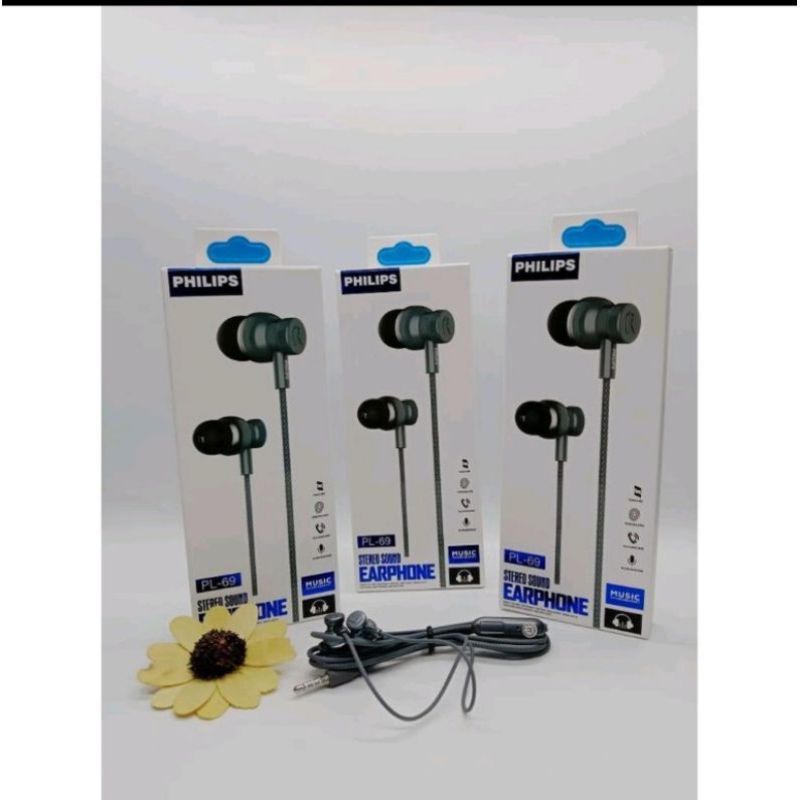 HEADSET PHILIPS PL-69 HANDSFREE PHILIPS PL69 EARPHONE PHILIPS PL-69 SUPER BASS