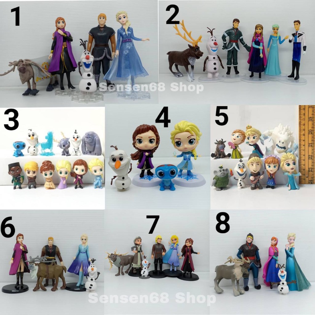  Frozen  2  Chibi Figure Mainan  Pajangan Miniatur Topper 