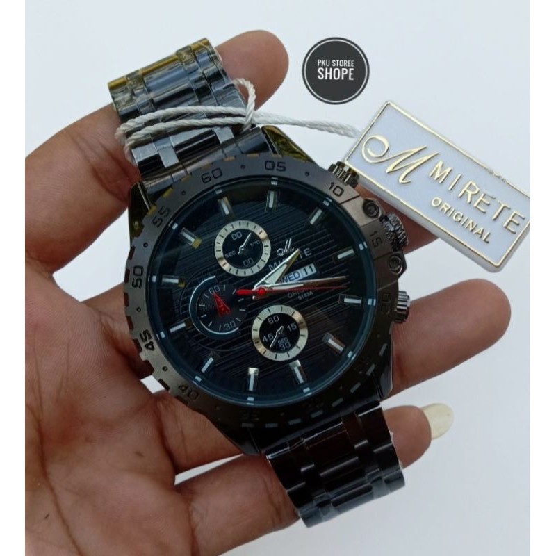 JAM TANGAN MIRETE ORIGINAL TANGGAL DAN HARI AKTIF TAHAN AIR