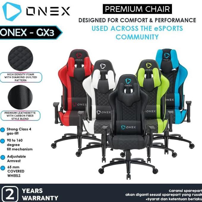 Onex Gx3 Premium Quality Gaming Chair Kursi Gaming Kursi Youtuber - Hijau