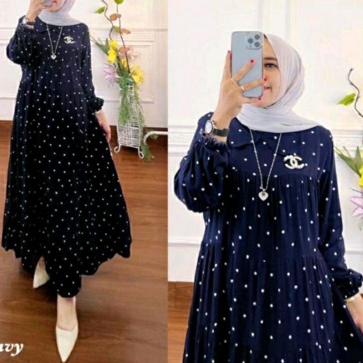 MIDI DRESS POLKADOT//MIDI DRES PREMIUM//MIDI DRESS MUSLIM//MIDI DRESS KOREA [PLJ.10Jn22q]