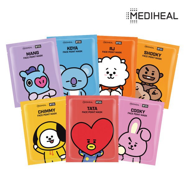 Download Mediheal Bt21 Face Point Mask Authentic Masker Mediheal Bts Shopee Indonesia PSD Mockup Templates