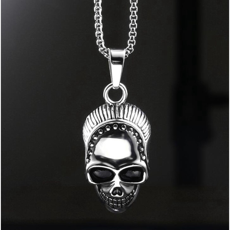 Fashion Skull Necklace Gothic Biker Pendant &amp; Chain for Men Women Punk Jewelry