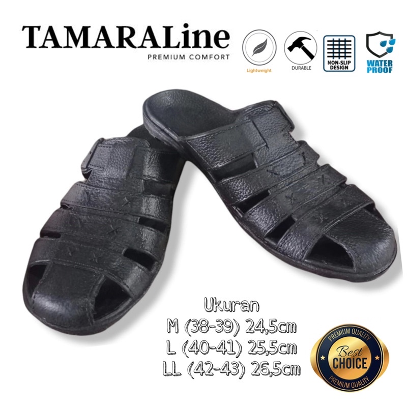 Sepatu Sandal Selop Slide Slip on Karet Pria Dewasa / Remaja - TAMARALINE 209 / Bahan Premium Lentur Empuk Ringan Kuat Anti Slip Anti Air / Model Casual Santai Rumah Kerja Outdoor Kamar Mandi  Murah Original