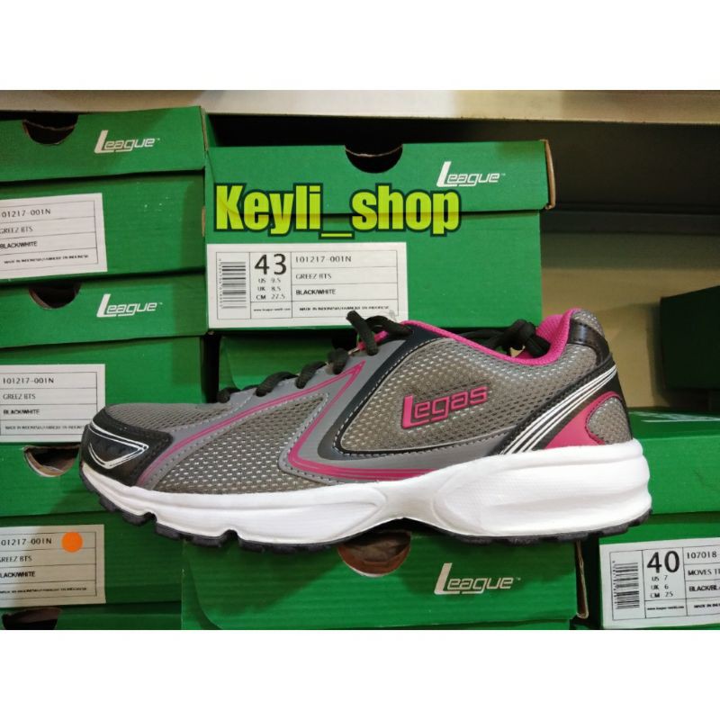 Sepatu League Legas Twister LA W Grey Running Shoes Cewe Sneakers Wanita Abu Original Murah Sport