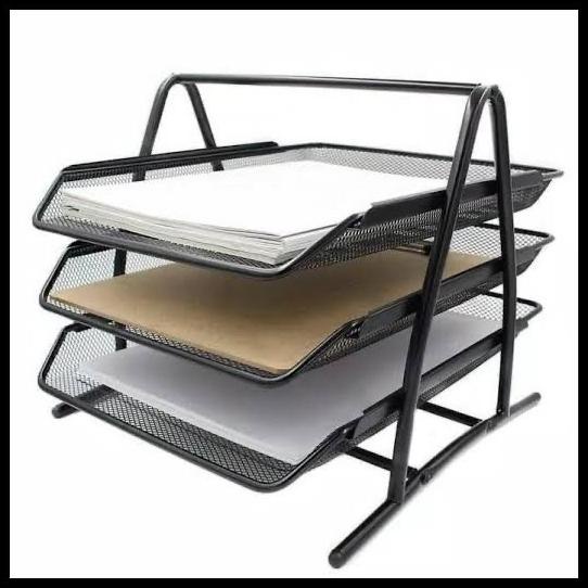 

Office & Stationery | Document Organizer | Rak Dokumen Kertas Elevated Letter Tray 3 Susun Besi | Best Seller