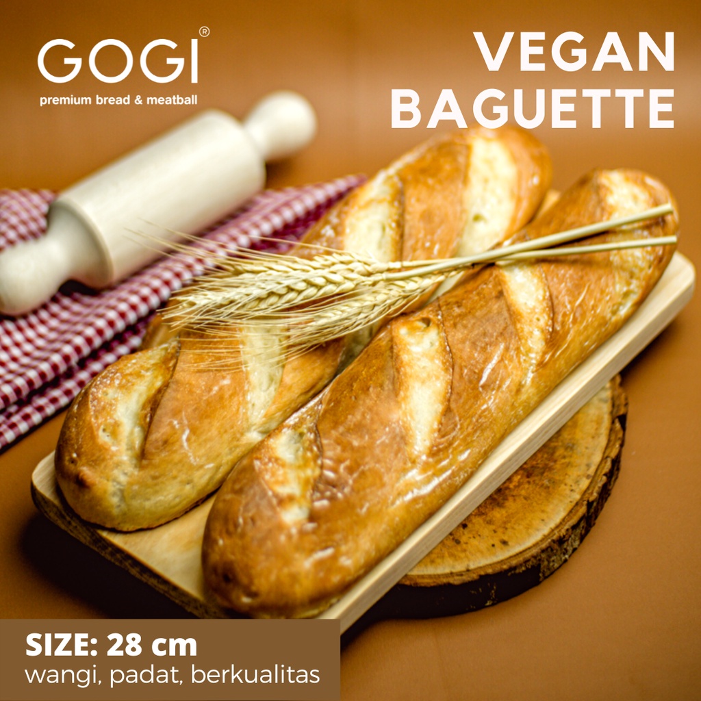 

Isi 4 Pcs Roti French Baguette Vegan 28cm / Baguette Bread Roti Baguette Prancis