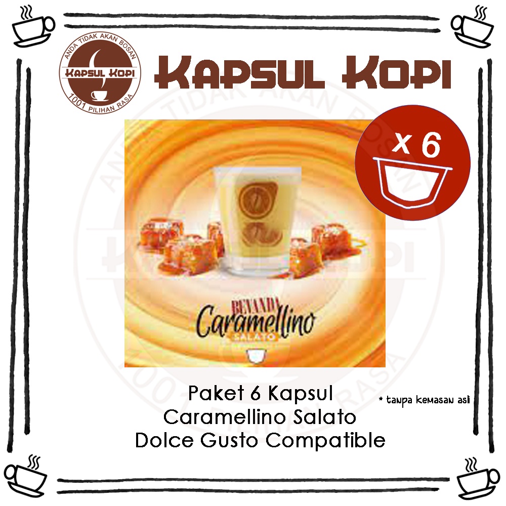 

Paket 6 Kapsul Kopi Caramellino Salato Dolce Gusto Compatible Coffee