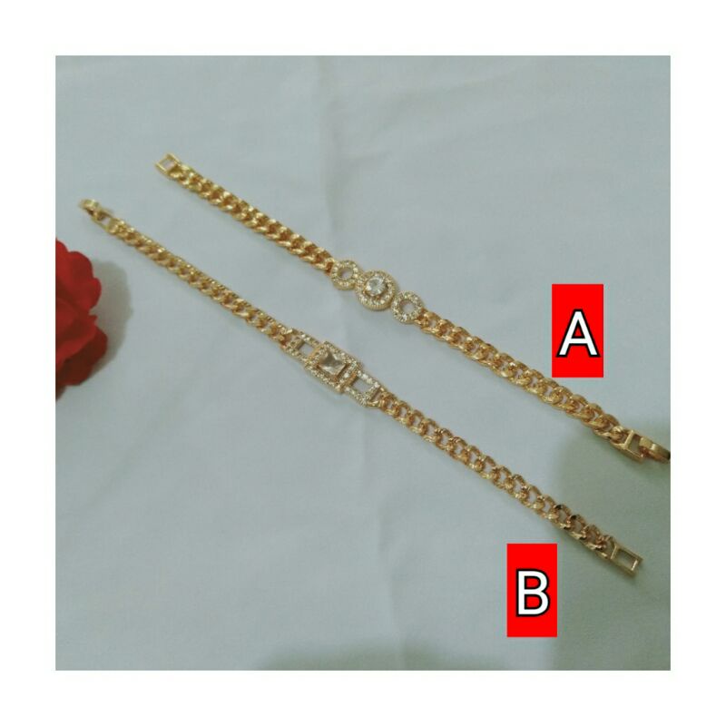 Gelang Titanium Asli Emas Wanita Rantai Gold xuping lapis mas 18k 001