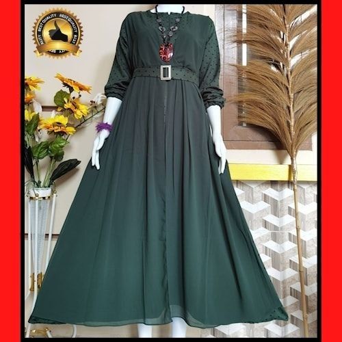 BAJU DEWASA GAMIS/baju wanita/pakaian perempuan/baju muslim/dress baru - Hijau
