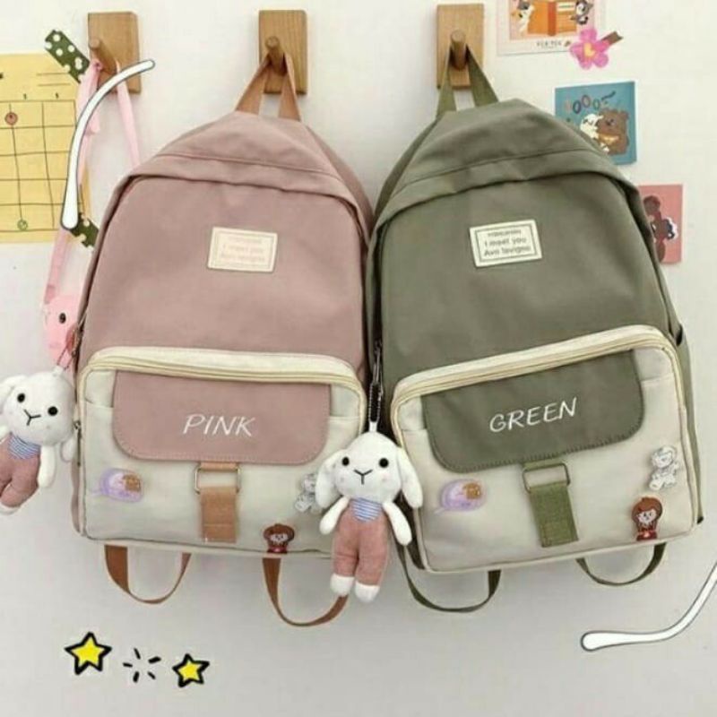 Tas Ransel Wanita Fashion KIMCHI Tas Anak Lucu Sekolah Bisa Bayar Di Tempat COD