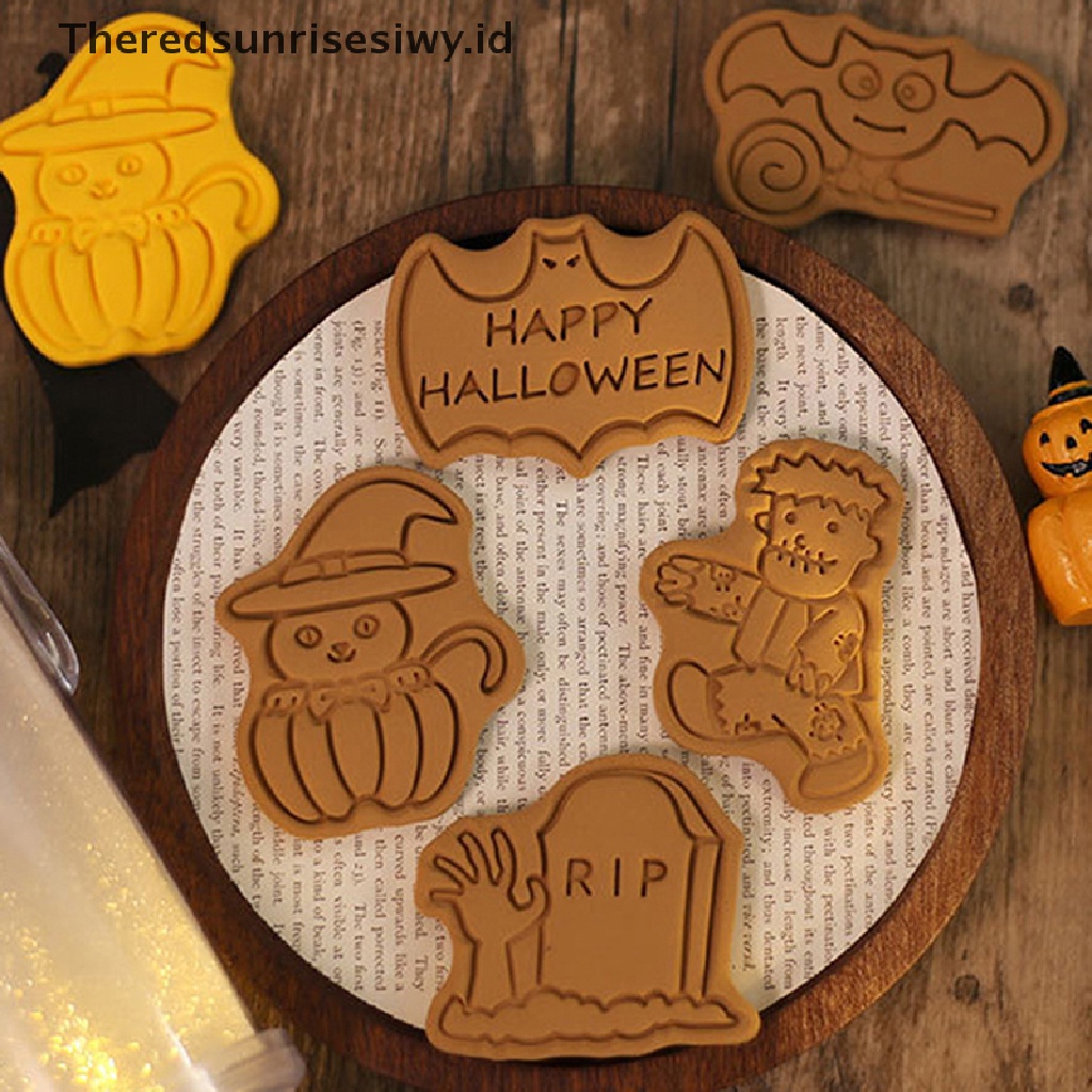 # Alat Rumah Tangga # 8pcs Cetakan Pemotong Adonan Kue Cookie Desain Ghost Monster Bahan Plastik Untuk Halloween