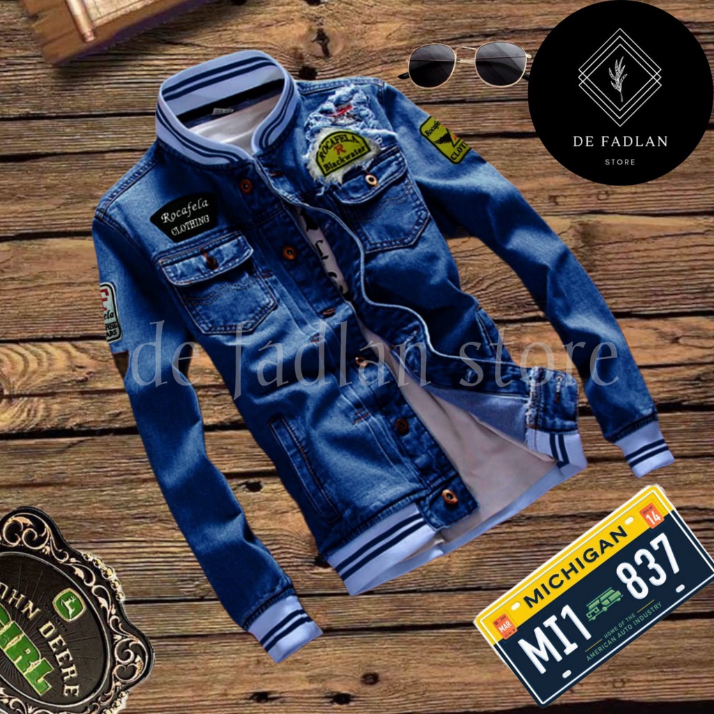 DSTORE [Bayar ditempat]Jaket Jeans Denim Zoman Sablon/Jaket Jeans levis Pria/Jaket jeans  terlaris / jaket valhalla / jaket tokyo revengers / jaket coach / jaket touman / jaket valhalla tokyo revengers / jaket terbaru 2021 / jaket cj / jaket tokyo manji-3