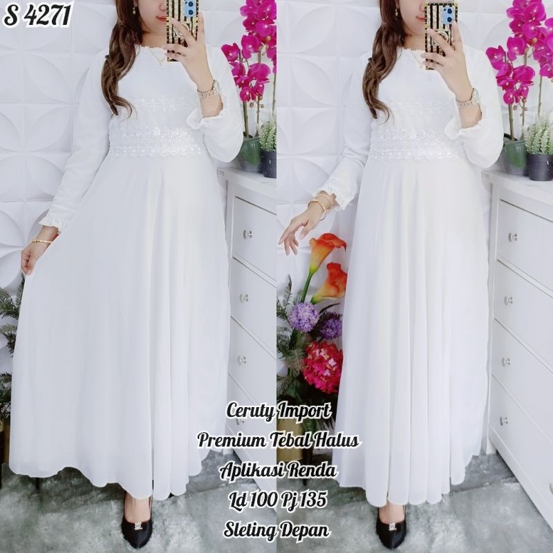 4271 #Maxi Dress Ceruty Renda