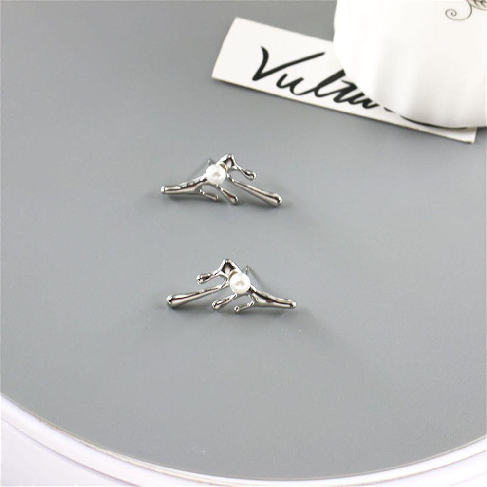 Anting Pejantan Mutiara Geometris Nanas Fashion Pesta Gadis Drop Earrings