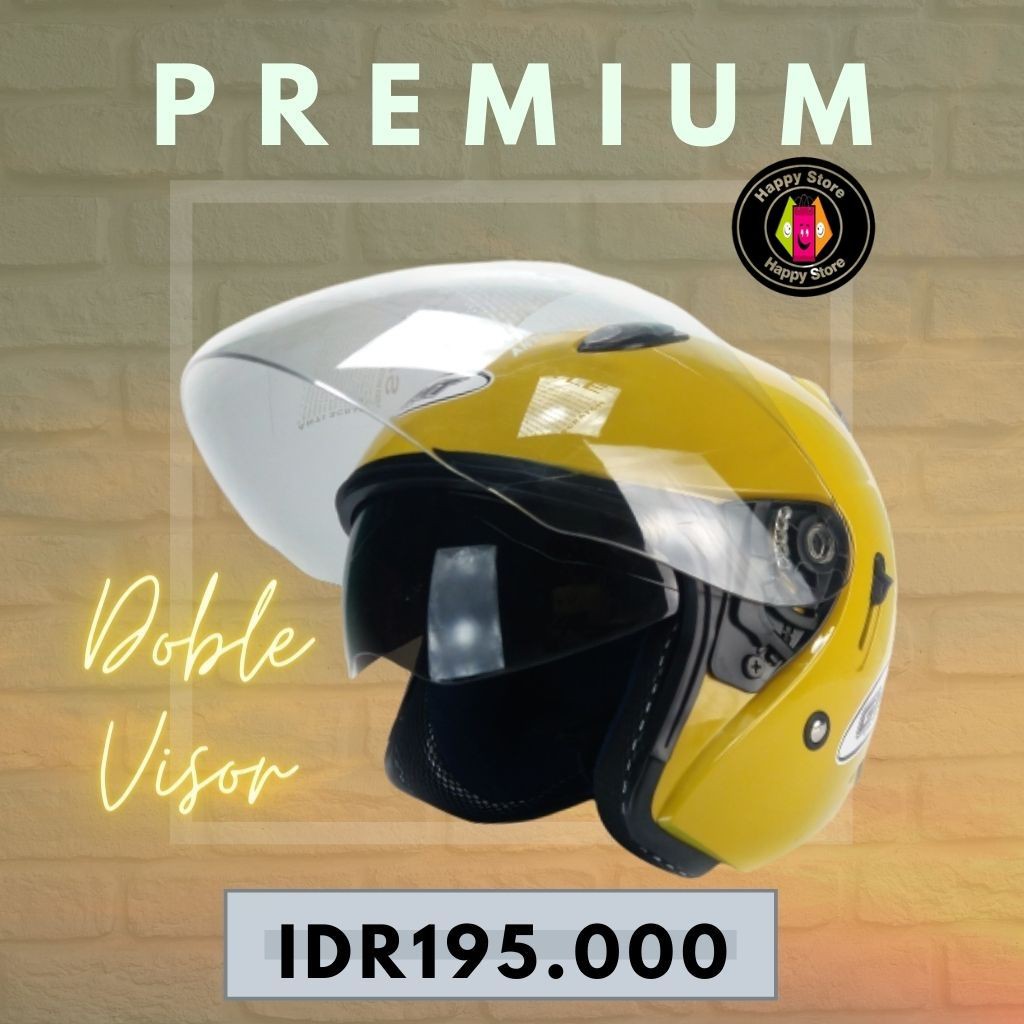 HELM WANITA DEWASA SNI DOUBLE VISOR HALF FACE BAGUS GMT SOLID MURAH