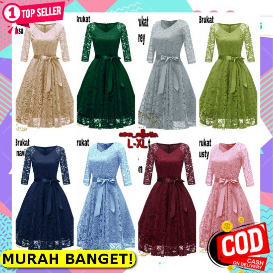 Dress Brukat Natal Dress Natal Baju Natal Baju Ke Gereja Gaun Pesta Ts 25299 2580 Dress Brukat Putih
