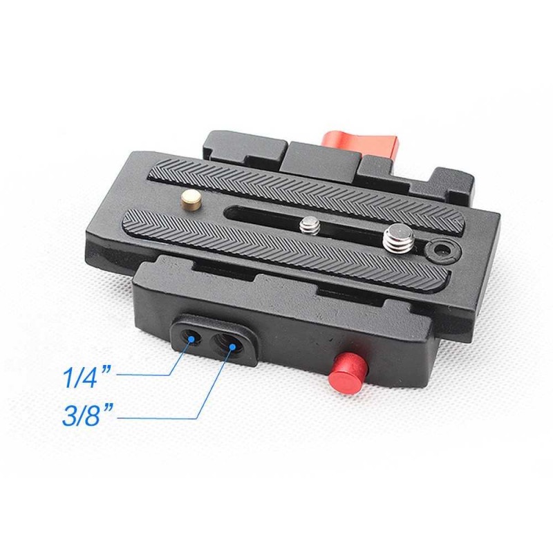 Tripod Adapter Kamera DSLR Quick Release Plate Dual Socket 1/4 3/8 Inc