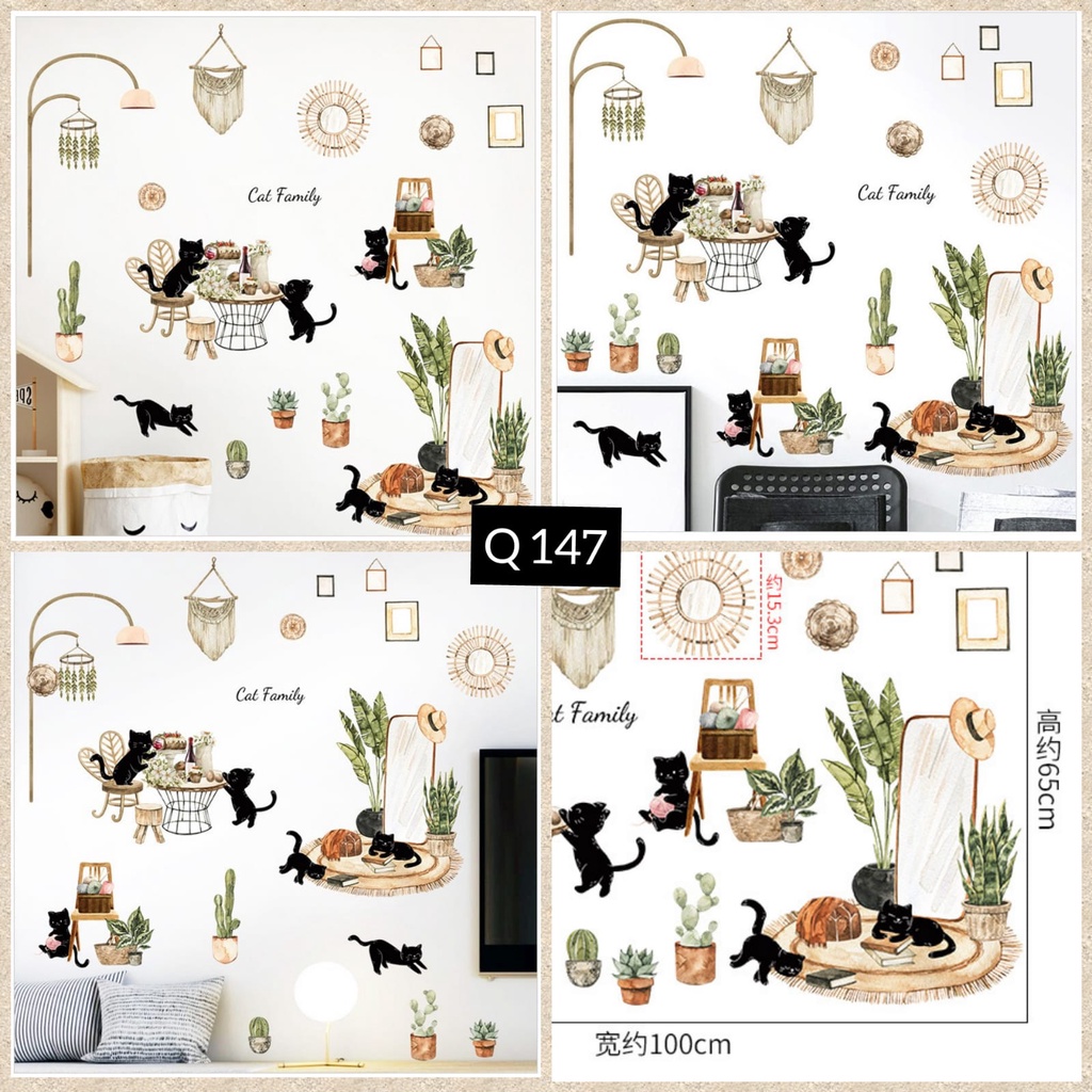 SETIKER STIKER WALLSTICKER WALL STICKER TEMBOK DINDING KUCING KACA KERAMIK KRAMIK WALLSTIKER ANIMAL DEKORASI RUMAH RUANG TAMU KELUARGA KAMAR TIDUR ANAK ANAK LUCU BABY DEKOR TEGEL DECOR LEMARI KITCHEN SET KULKAS DAPUR MURAH GUDANG WALLPAPER WALLSTICKER