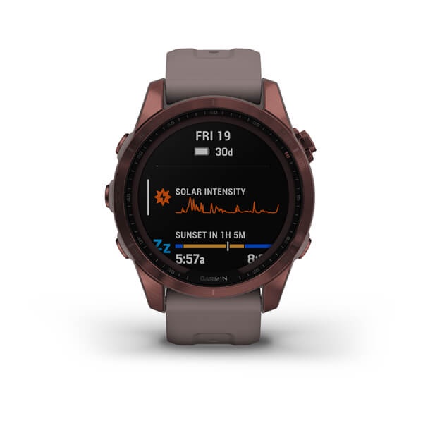 Garmin Fenix 7S Sapphire Solar - Dark Bronze Titanium Garansi Resmi TAM 2 Tahun