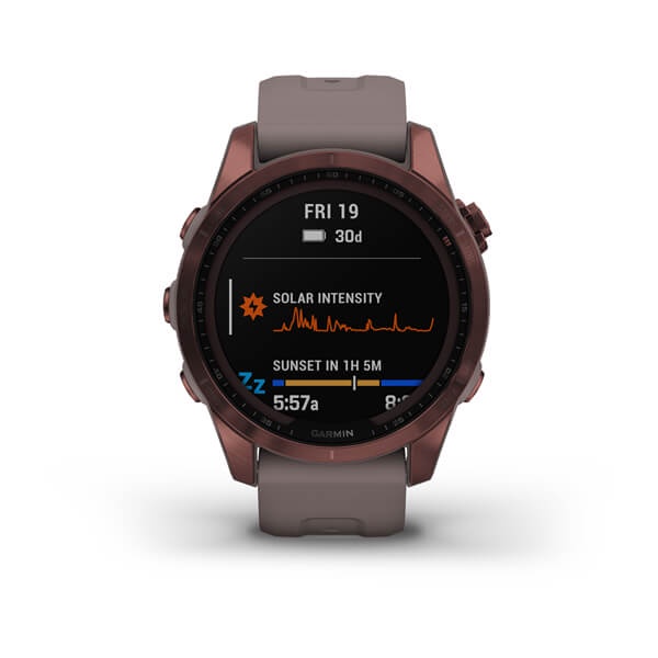 Garmin Fenix 7S Sapphire Solar - Dark Bronze Titanium Garansi Resmi TAM 2 Tahun